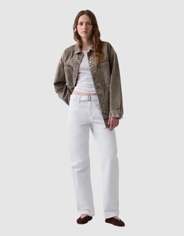 GAP - Mid Rise Straight Taper Belt Jeans