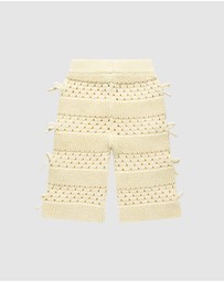 Kynd Baby - Knit Bow Pant in Ivory