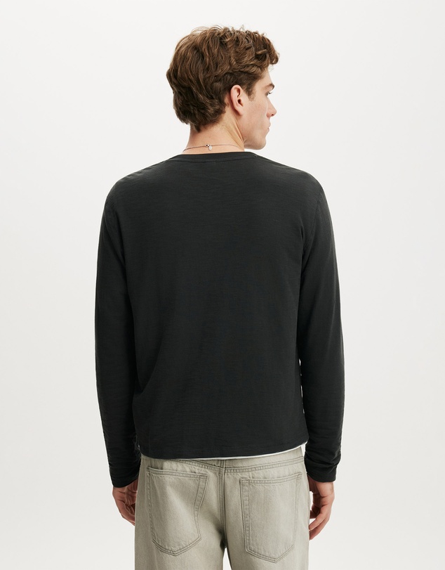 Cotton On - Fitted Henley Long Sleeve T-Shirt