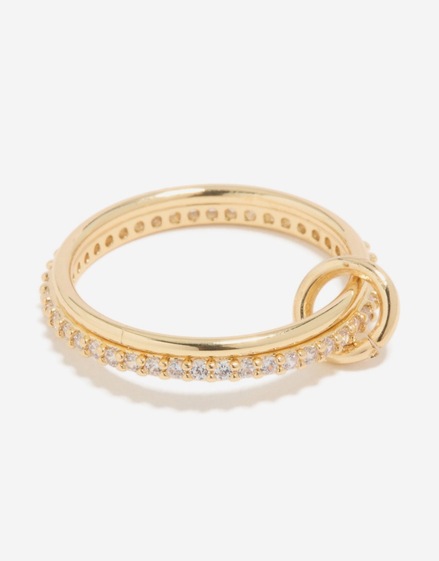 Lovisa - Gold Plated Cubic Zirconia Simple 1 Loop Ring