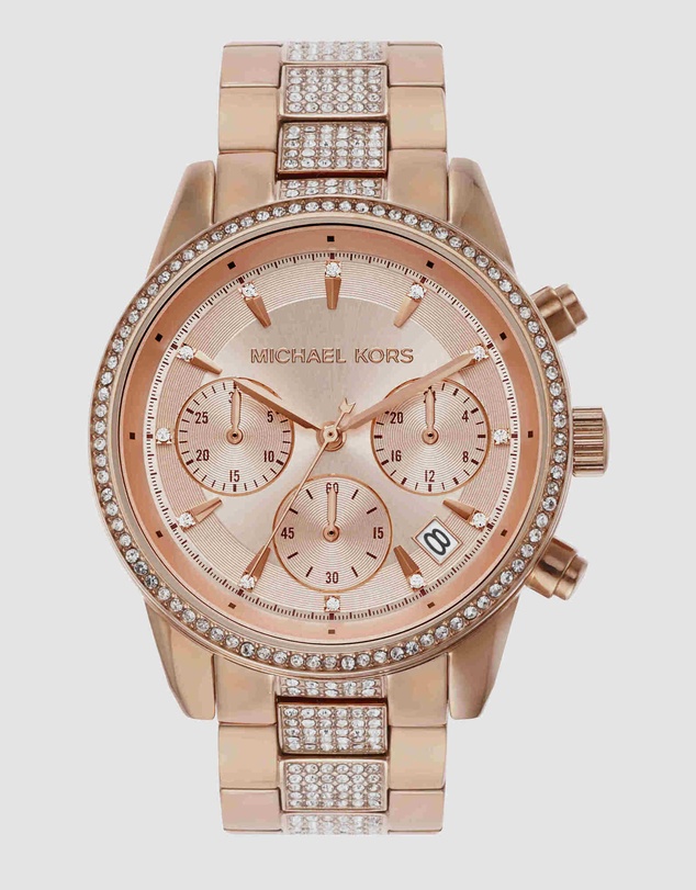 Michael Kors - Ritz Rose Gold-Tone Chronograph Watch