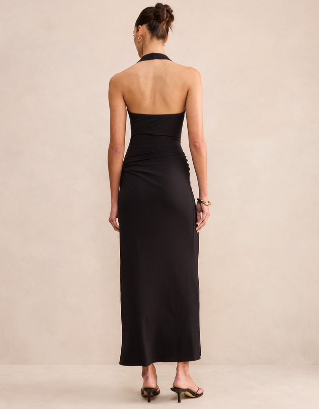 Forever New - Noa Halter Draped Ribbed Midi Dress