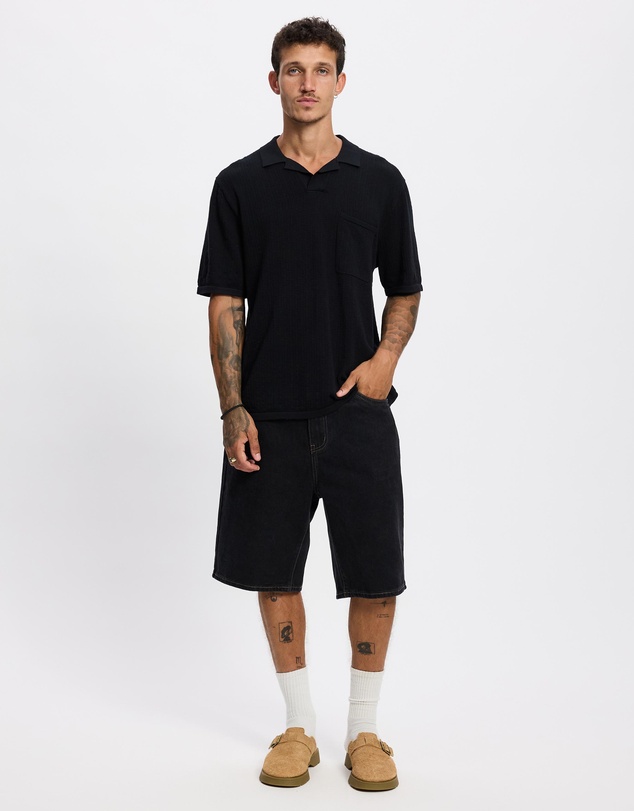 Rhythm - Textured Knit Whip Stitch Polo