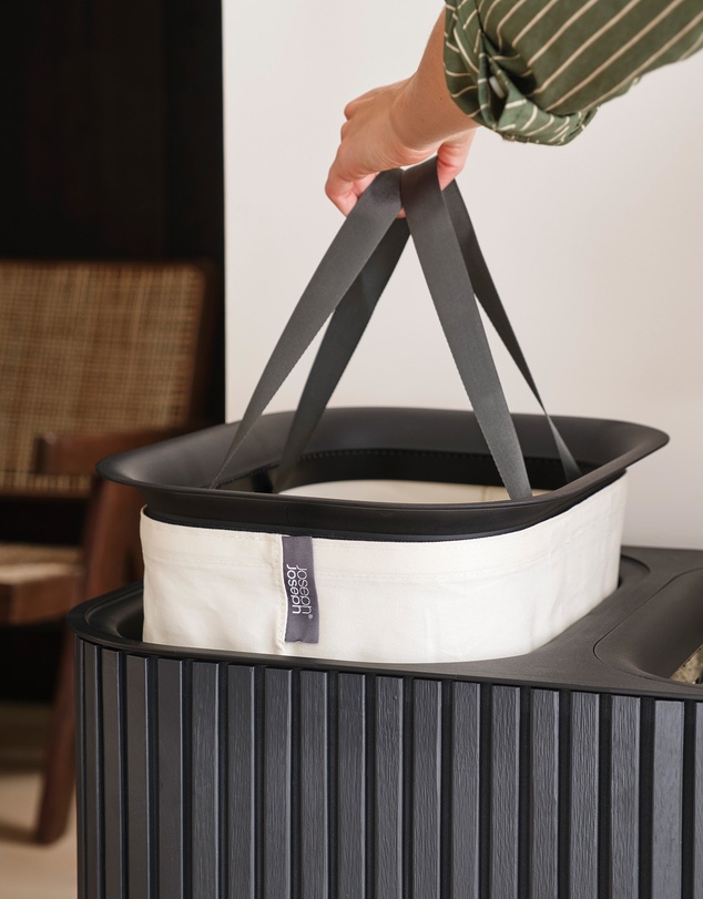 Joseph Joseph - Tota Luxe 90L Easy-Empty Bamboo Laundry Basket (Carbon Black)