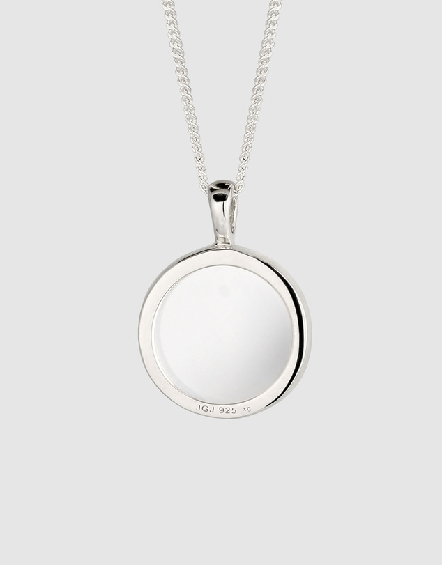 Elli Jewelry - Rock Crystal Disc Necklace in 925 Silver