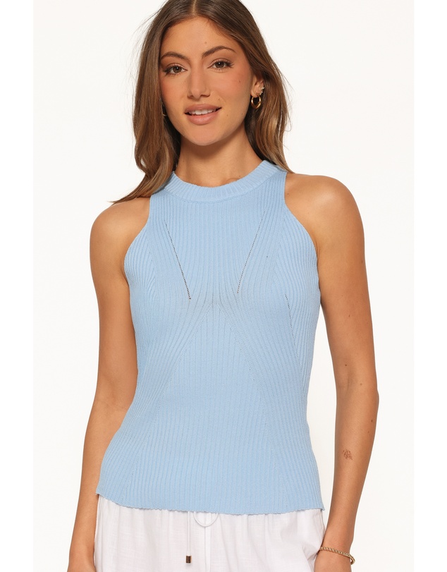 Petal & Pup - Melanie Sweater Knit Tank - Light Blue