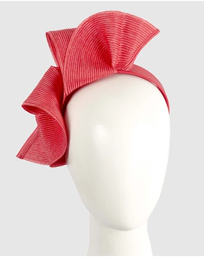 Max Alexander - Large Wavy Red Racing Fascinator