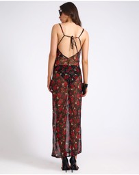 ONE TEASPOON - Flower Jagger Slip Maxi Dress - Red