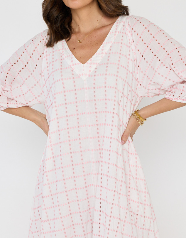ALEXANDRA - Romi Maxi Dress White/Pink