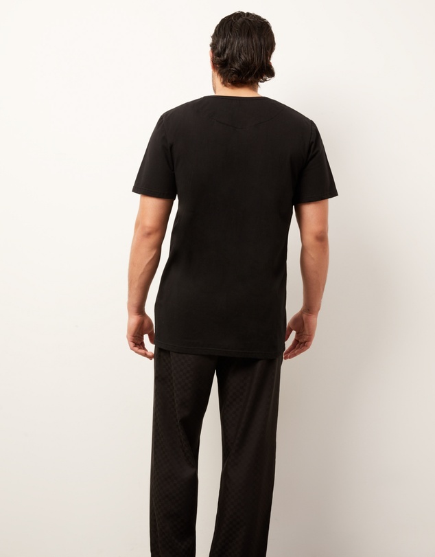 Wanderluxe Sleepwear - The Sable Long Pants and Black Jersey T-shirt