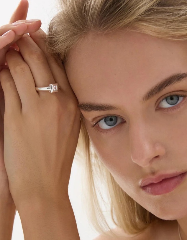 Najo - Halo Silver Cubic Zirconia Ring