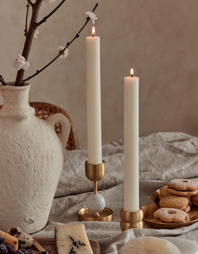 Black Blaze - Column Pillar Candle Duo