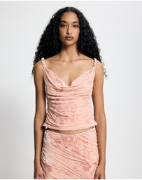 Lover - Elisabeth Cowl Neck Burnout Top