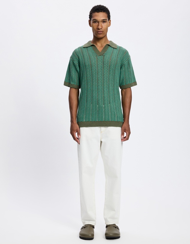 Scotch & Soda - Open Structured Knitted V-Neck Polo