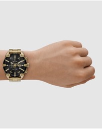 Diesel - Spiked Gold Tone Chronograph Watch
