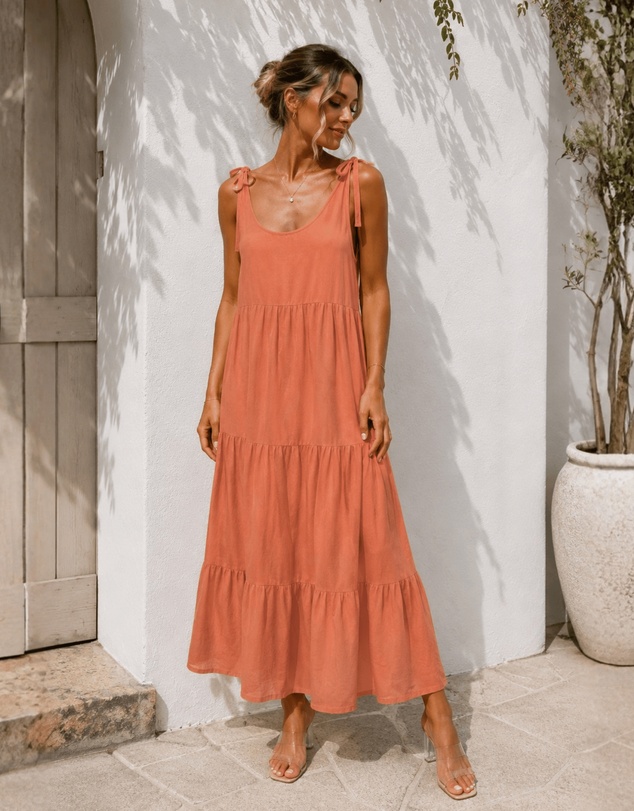 Esther & Co - Lydia Dress - Rust