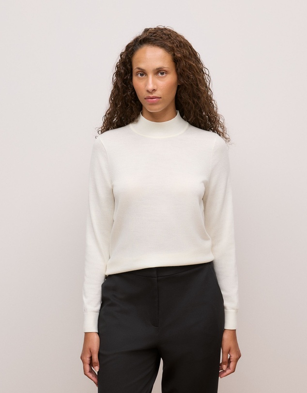 Trenery - Merino Mock Neck in Ivory