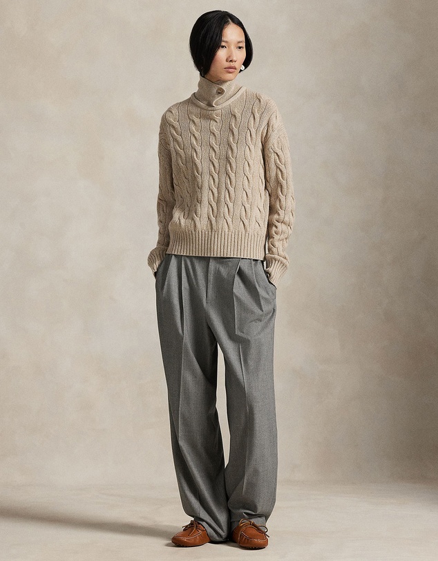 Polo Ralph Lauren - Cable Wool-Cashmere Polo-Collar Sweater
