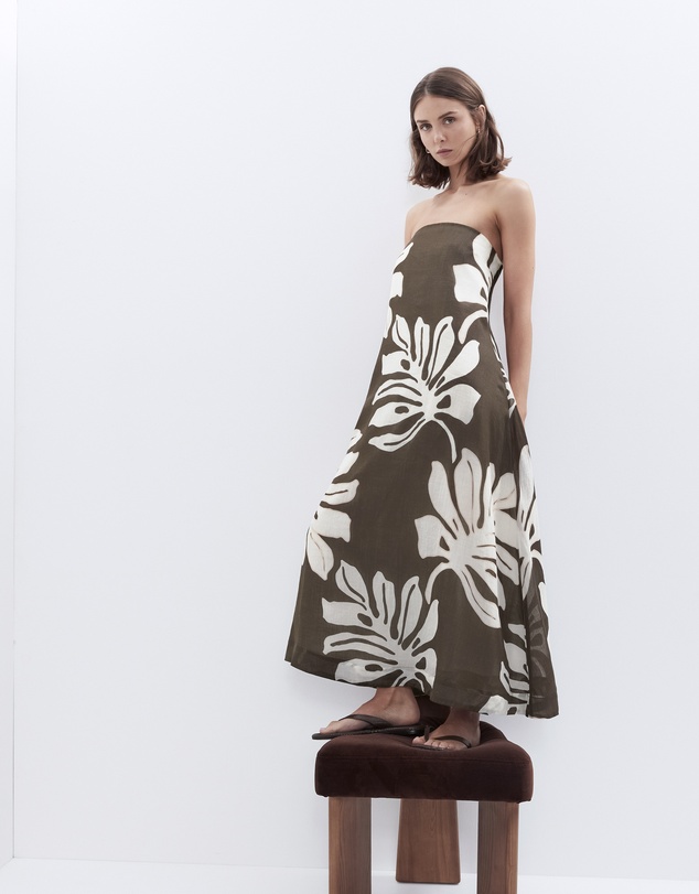 UNISON - Strapless Ramie Maxi Dress