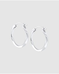 Elli Jewelry - Earrings Creoles Twisted Trend Basic in 925 Sterling Silver