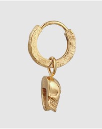 Kuzzoi - ICONIC EXCLUSIVE - Single Hoop Earring with Skull in Gold-Plated 925 Sterling Silver