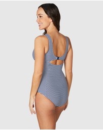 Nip Tuck Swim - Sorrento Stripe Foil Evelyn E / F Cup Underwire One Piece Swimsuit