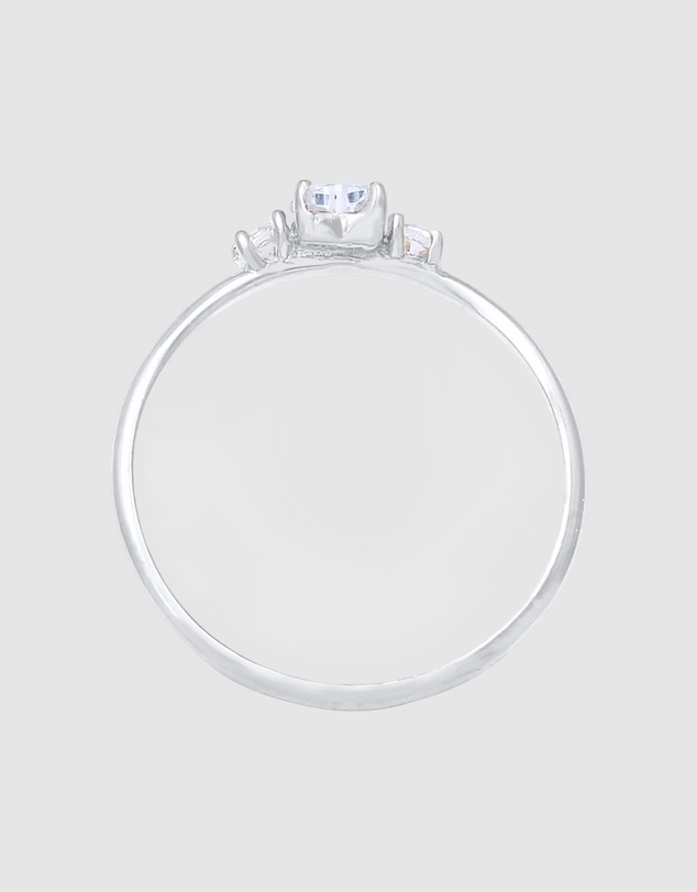 Elli Jewelry - Ring Zirconia Heart 925 Sterling Silver