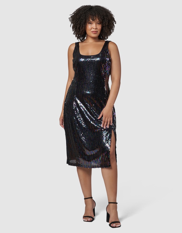 Pink Dusk by Curve Project - Desired Midi Sequin Dress