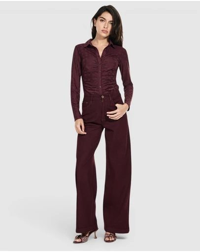 GUESS - High-Rise Bellagio Wide-Leg Jeans