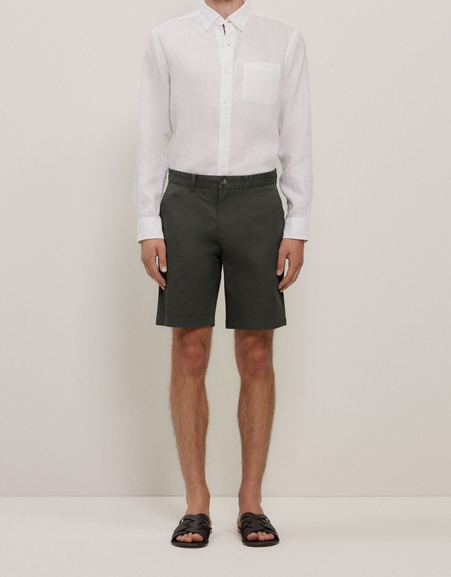Trenery - Cotton Twill Chino Short in Dark Olive