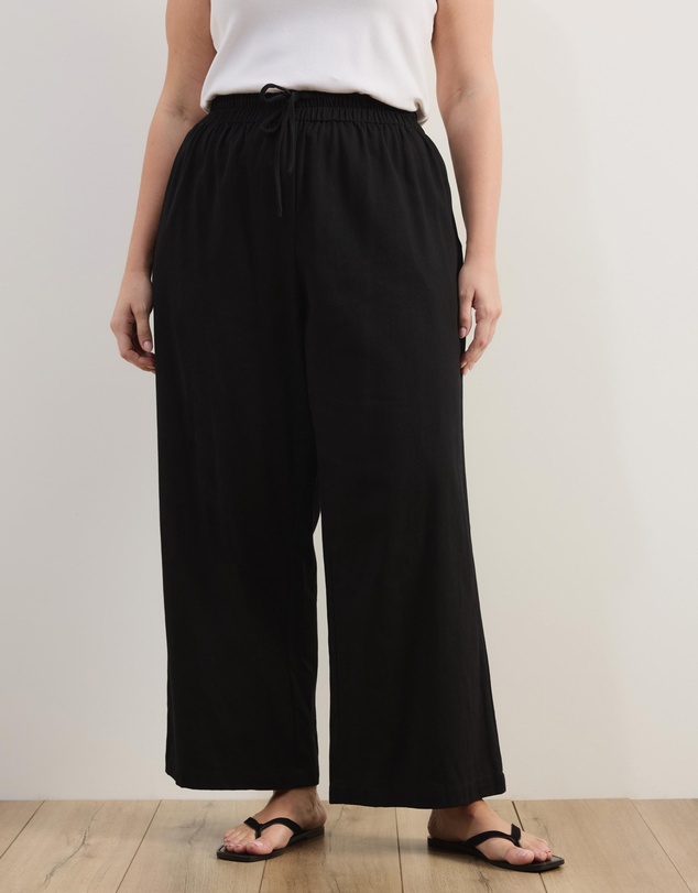 Atmos&Here Curvy - Willow Piping Cotton Twill Pants