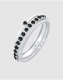 Elli Jewelry - Ring Set Crystal 925 Sterling Silver