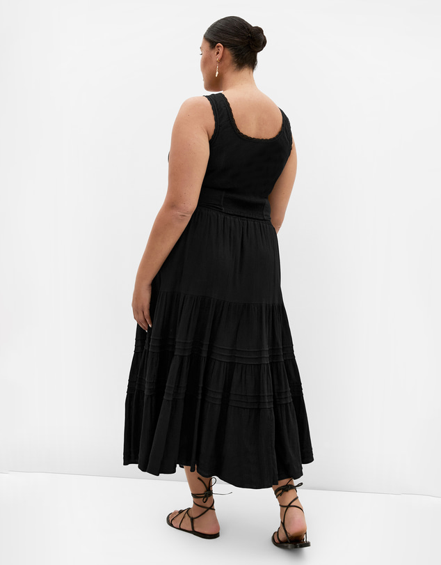 City Chic - Plus size Meghan Cotton Corset Tank - black