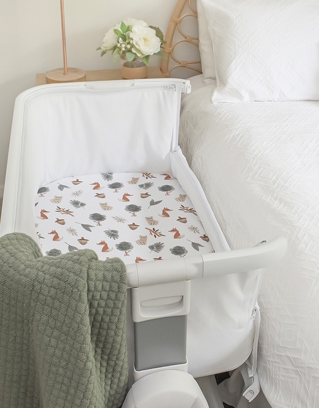 Living Textiles - 2 Pack Jersey Bedside Sleeper Fitted Sheet - Forest Retreat