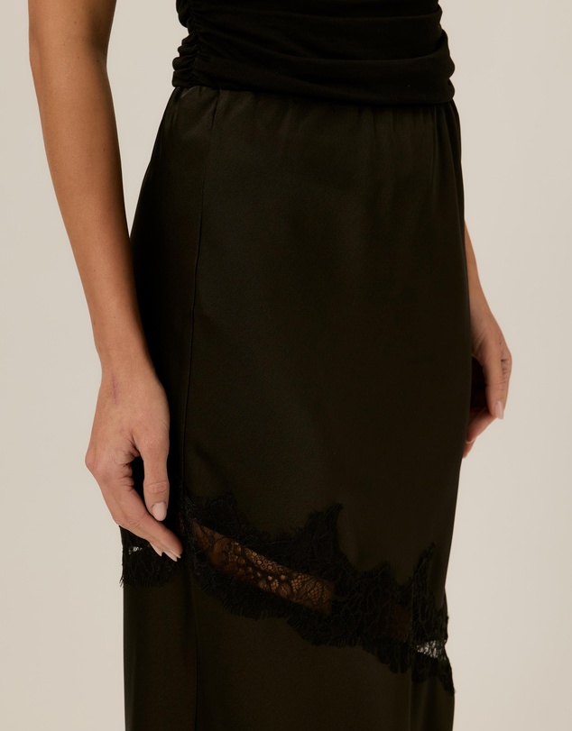 Tussah - Juliette Satin Lace Insert Maxi Skirt