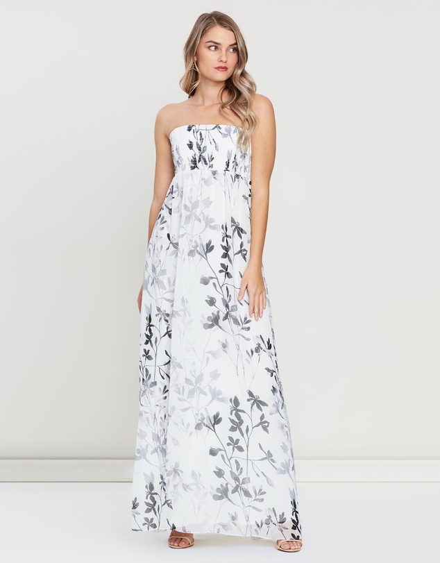 SKIVA - Strapless Print Maxi Dress