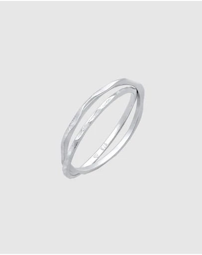 Elli Jewelry - Hammered Band Ring in 925 Silver