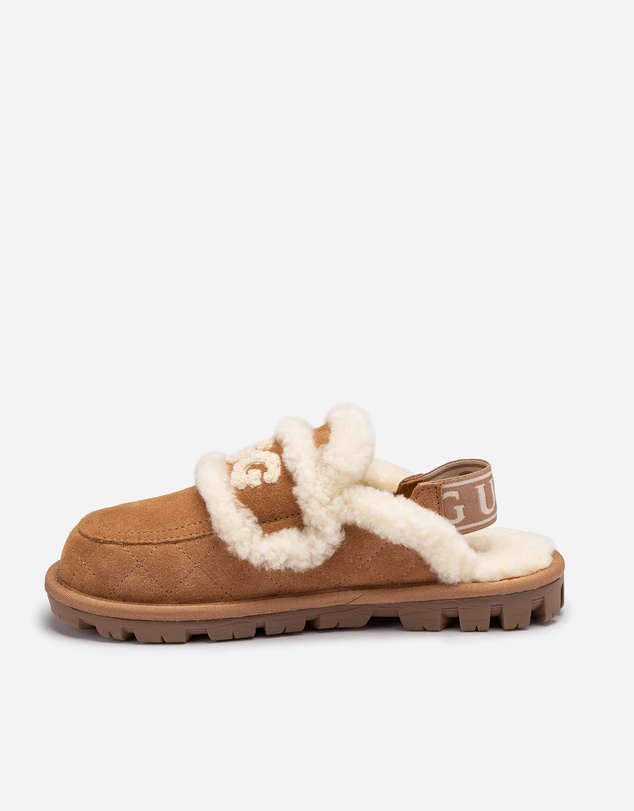 Ozwear Connection Uggs - UGG Violet Matelassé Shearling Slipper (Elastic Logo, Detachable Feature)