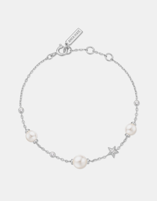 Ania Haie - Ania Haie Silver Pearl and Star Station Bracelet