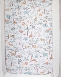 Living Textiles - 2 Pack Organic Bedside Sleeper Fitted Sheet - Wild Safari