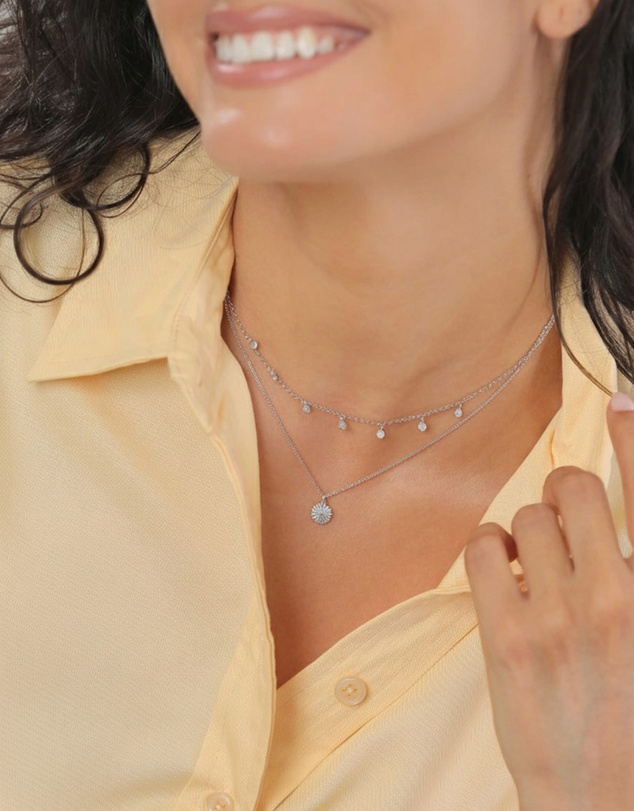 Elli Jewelry - Necklace Layer Disc 925 Sterling Silver