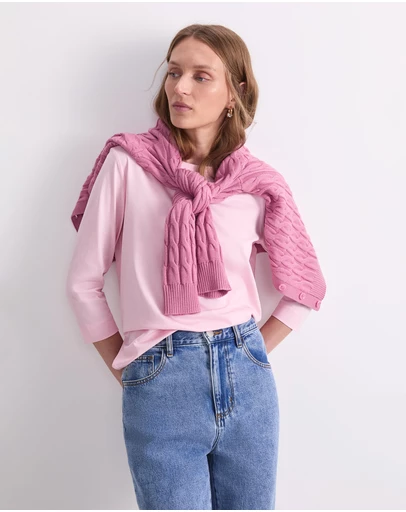 Sportscraft - Mercerised Cotton Three Quarter Sleeve Tee