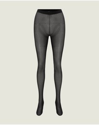 INSTOCK - Energy — 50 Denier Sheer Black Micromesh Patterned Tight
