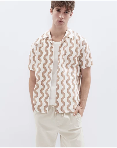 UNISON - Wavy Print Regular Fit Shirt