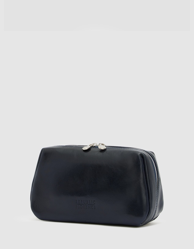 Republic of Florence - The Otto Blue Leather Dopp Kit