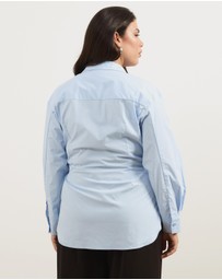 Atmos&Here Curvy - Kitt Cinched Waist Tie Wrap Shirt