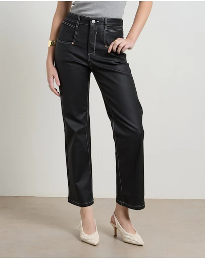 DRICOPER DENIM - Betzy Coated Black High Jeans
