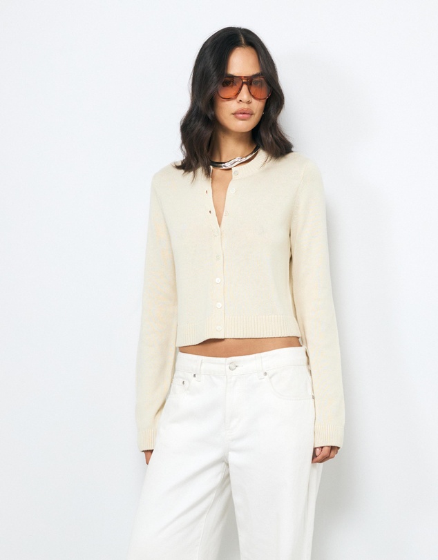 AERE - Loni Cotton Cashmere Blend Cardigan