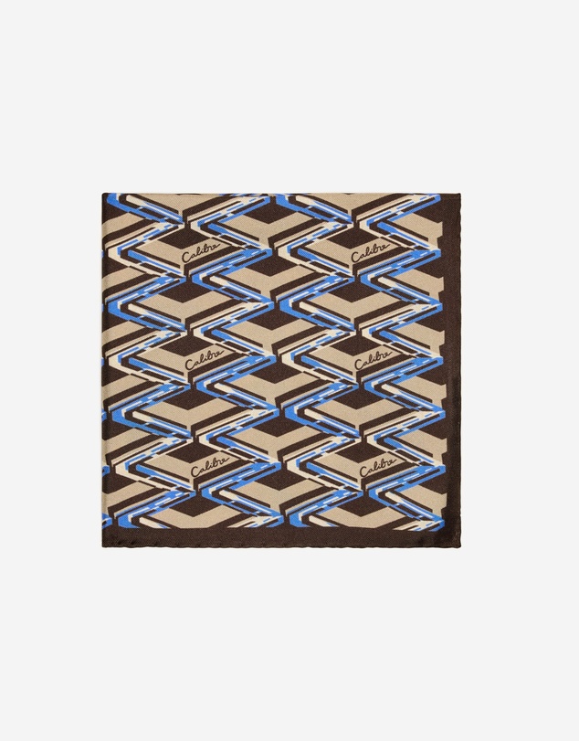 Calibre - Geometric Pocket Square Chocolate