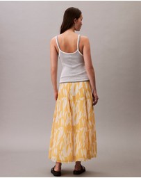 Calvin Klein - Printed Chiffon Midi Skirt